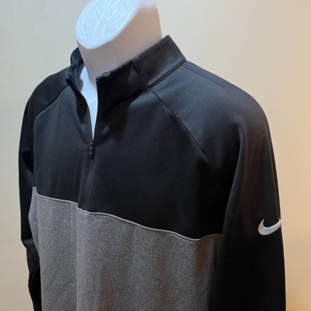 🏌️ Nike Golf Men’s XL Black Gray 1/2 Zip Pullover Jacket EUC Athletic ⛳️
